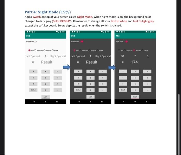 Part 1 Change Operator 20 In This Exam You Will Be Asked To Write A Calculator Program The Layout Of The Calculato 4