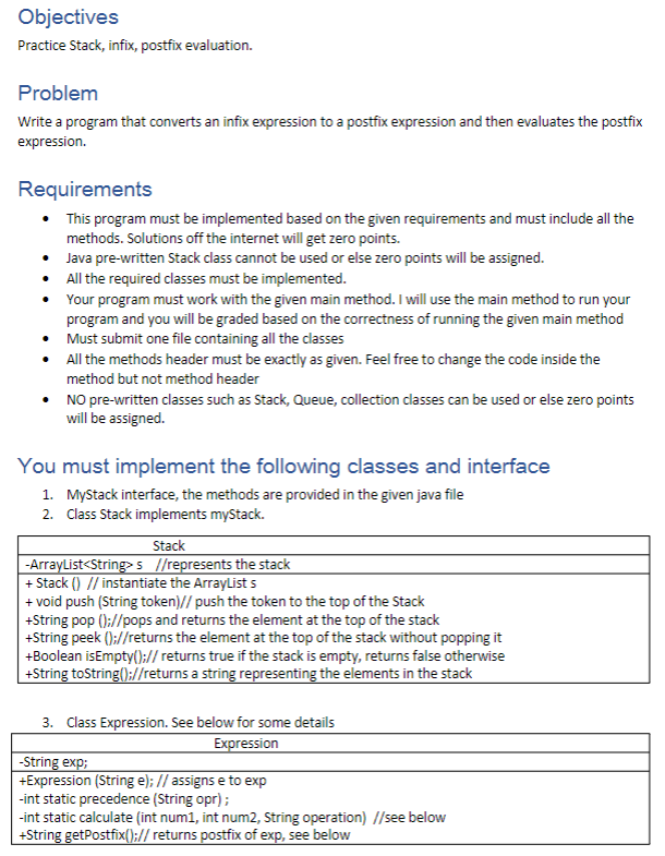 Objectives Practice Stack Infix Postfix Evaluation Problem Write A Program That Converts An Infix Expression To A Pos 1