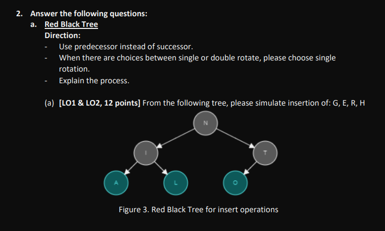2 Answer The Following Questions A Red Black Tree Direction Use Predecessor Instead Of Successor When There Are Cho 1