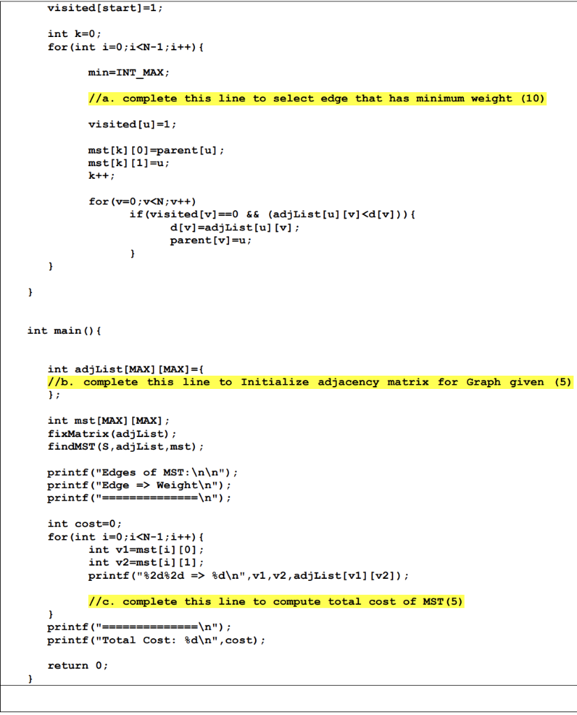 Subject Data Structure Write In C Language Snippet Mst 2