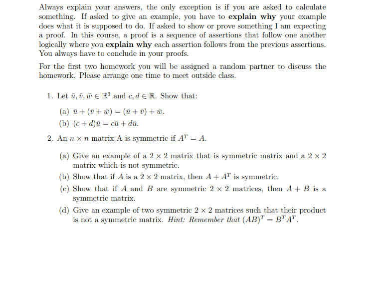 Always Explain Your Answers The Only Exception Is If You Are Asked To Calculate Something If Asked To Give An Example 1