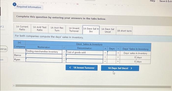 Required Information The Following Information Applies To The Questions Displayed Below Summary Information From The F 6