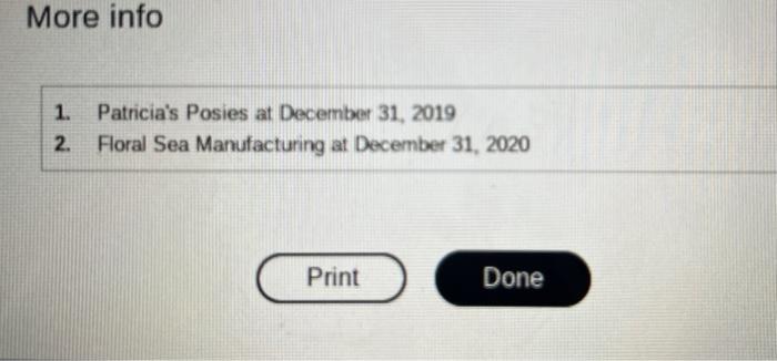 More Info 1 Patricia S Posies At December 31 2019 2 Floral Sea Manufacturing At December 31 2020 Print Done On Dece 1