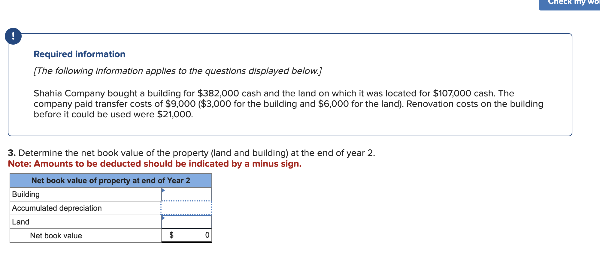 Required Information The Following Information Applies To The Questions Displayed Below Shahia Company Bought A Bui 1