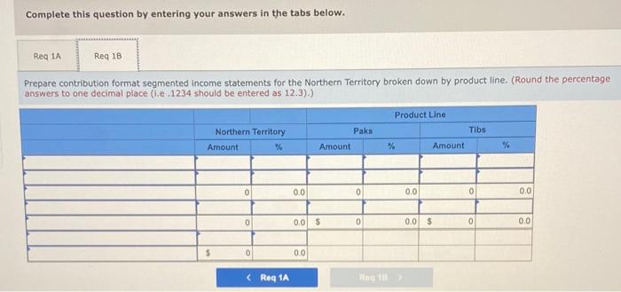 Problem 7 21 Algo Segment Reporting And Decision Making Lo7 4 Vulcan Company S Contribution Format Income Statement 3