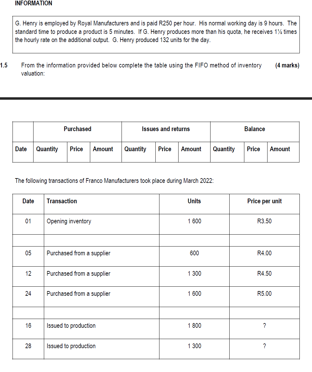 Question 1 Use The Information Provided To Answer The Questions 1 1 1 2 1 3 1 4 Calculate The Annual Economic Order Qua 2