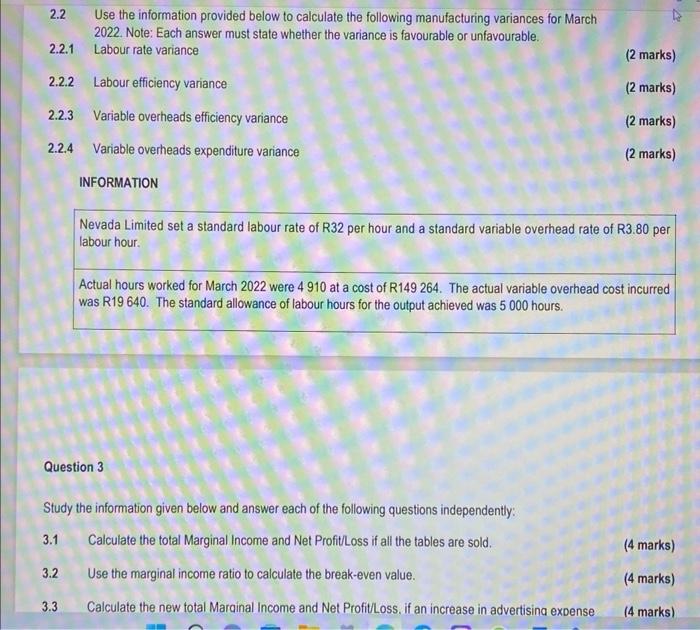 Section A Answer All The Questions In This Section Question 1 Use The Information Provided To Answer The Questions 1 1 5