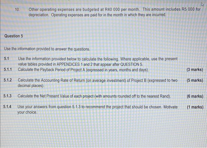 Section A Answer All The Questions In This Section Question 1 Use The Information Provided To Answer The Questions 1 1 9