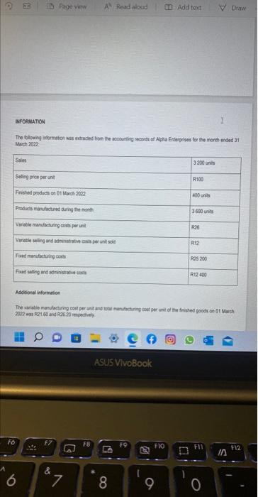 Ounting Main X Ng 20main 20osa Pdf 1 5 From The Information Provided Below Complete The Table Using The Fifo Method 2