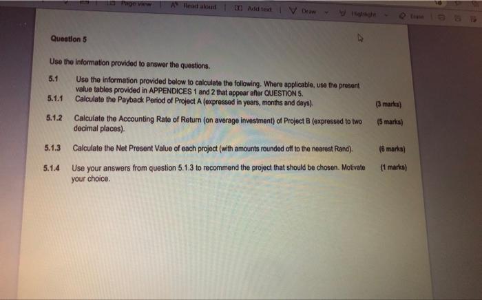 Question 5 5 1 1 Page View Use The Information Provided To Answer The Questions 5 1 Use The Information Provided Below 1