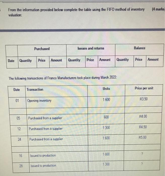 1 1 Calculate The Annual Economic Order Quantity From The Information Provided Below Information 4 Marks Gm Electroni 5