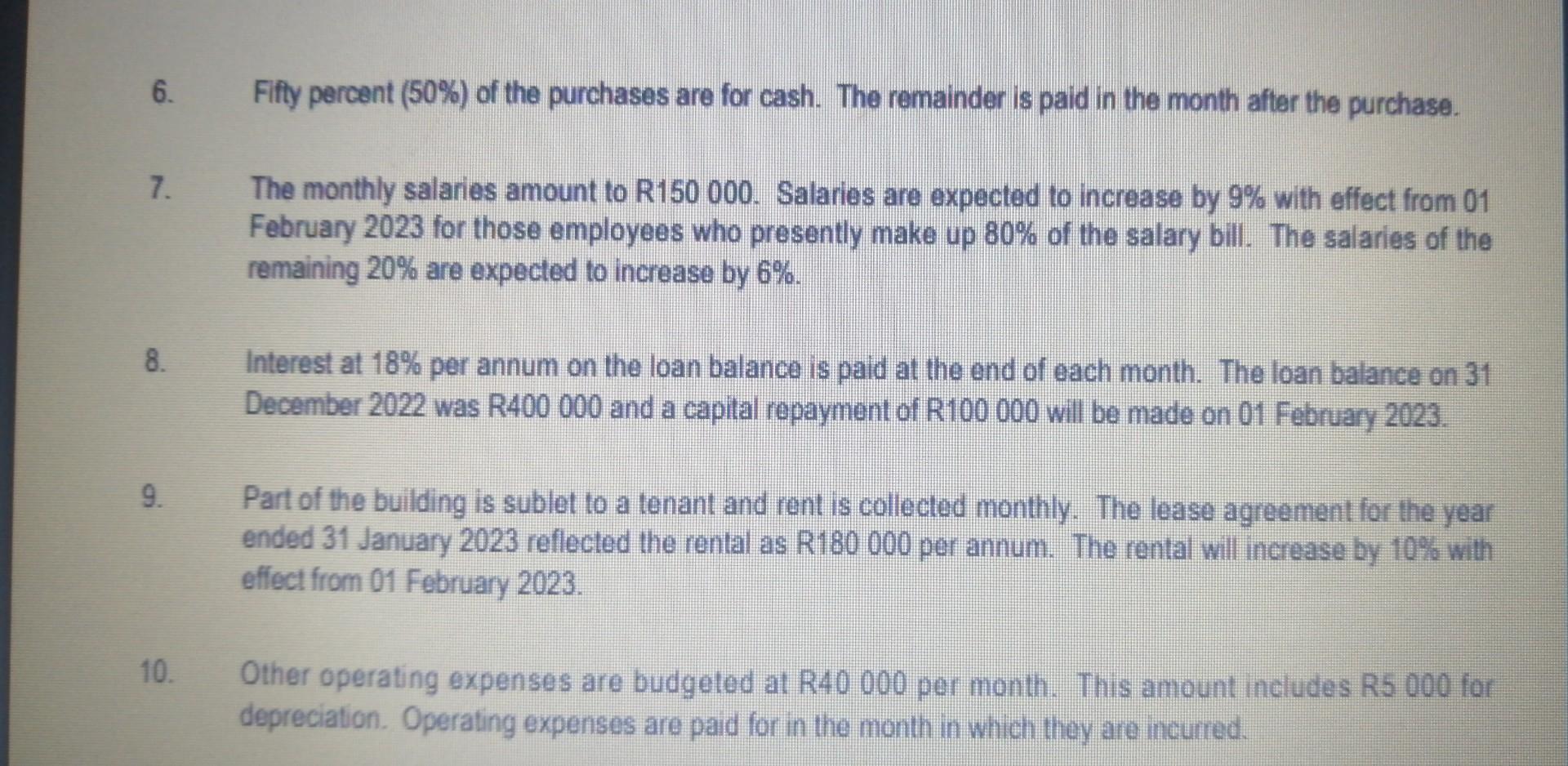 Cash Budget Use The Information Provided To Prepare Cash Budget 2