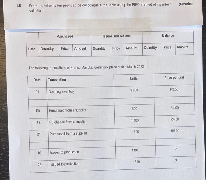 1 1 1 2 1 3 1 4 1 5 Calculate The Annual Economic Order Quantity From The Information Provided Below Information Gm Ele 7