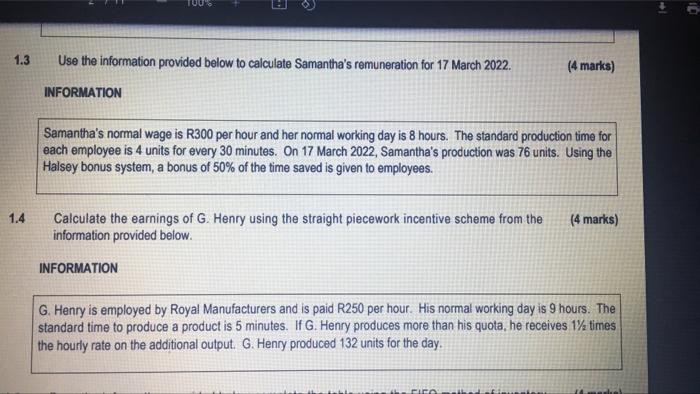 Question 1 Use The Information Provided To Answer The Questions 1 1 1 2 Calculate The Annual Economic Order Quantity Fr 2