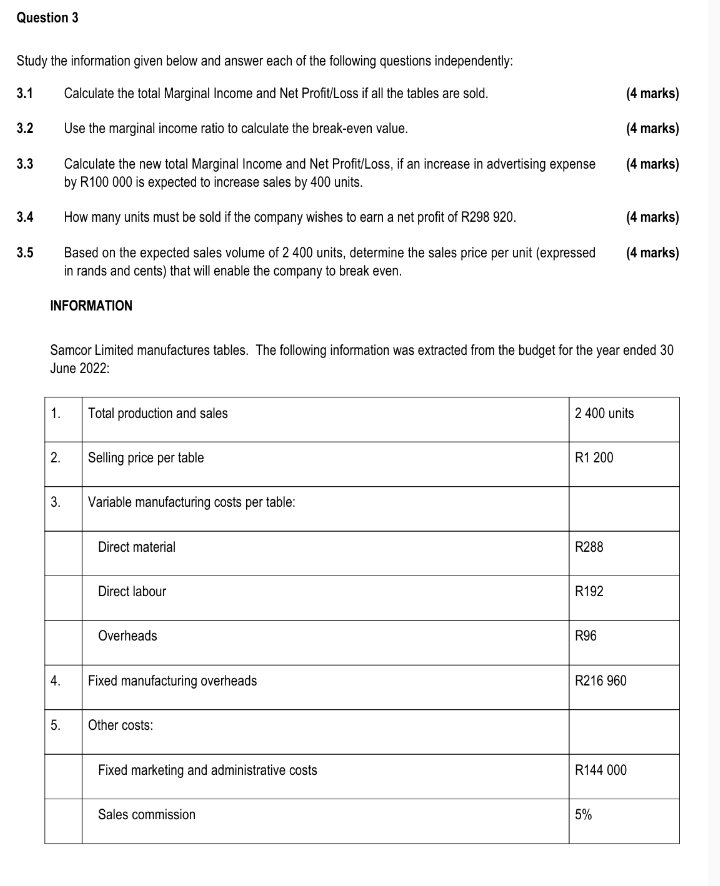 Nevada Limited Set A Standard Labour Rate Of R32 Per Hour And A Standard Variable Overhead Rate Of R3 80 Per Labour Hour 3