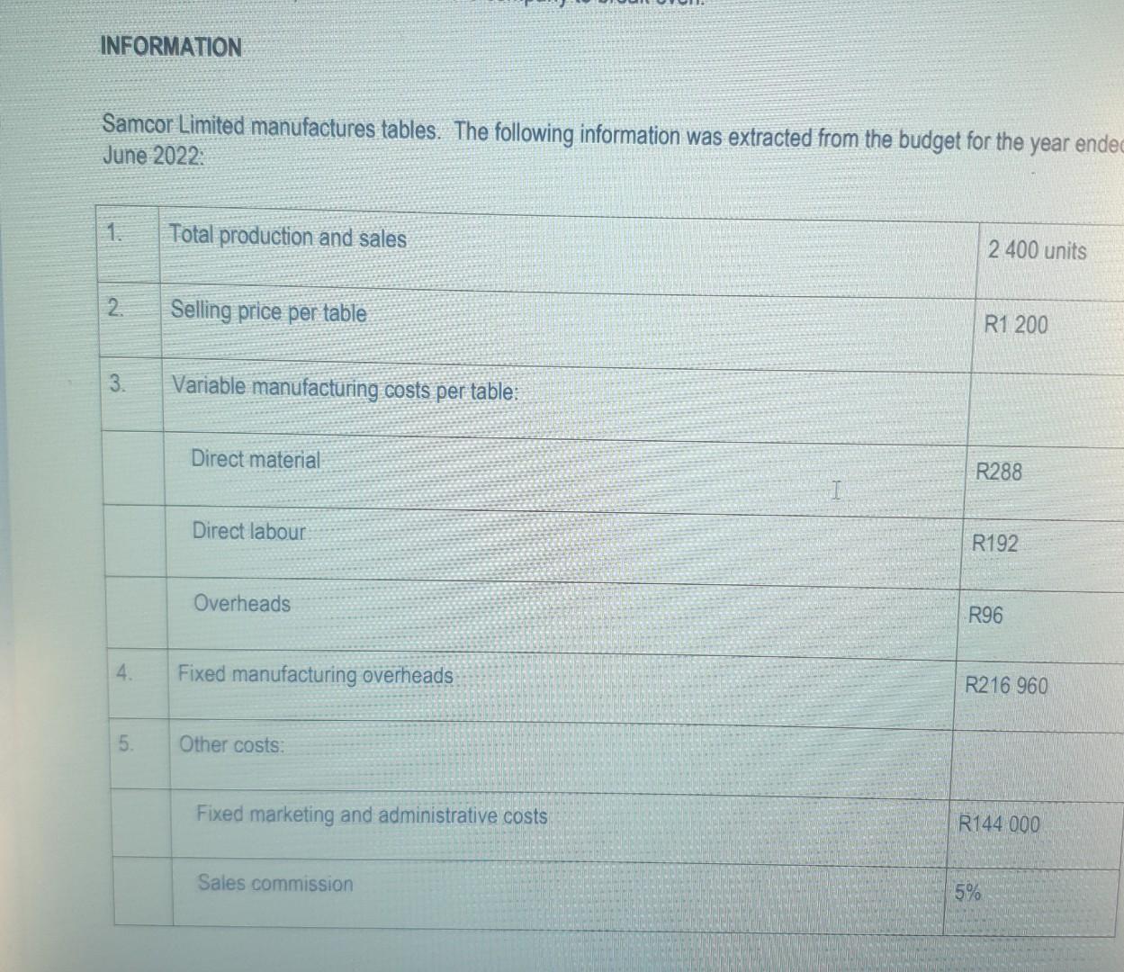 Question 3 Study The Information Given Below And Answer Each Of The Following Questions Independently Calculate The Tot 2