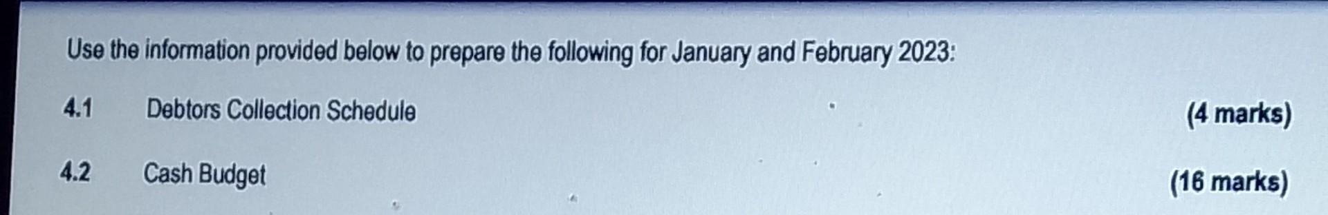 Samcor Limited Manufactures Tables The Following Information Was Extracted From The Budget June 2022 1 2 3 4 5 To 2