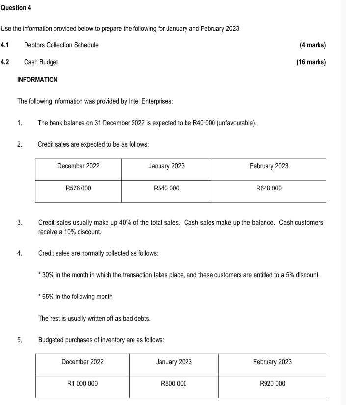 Samcor Limited Manufactures Tables The Following Information Was Extracted From The Budget June 2022 1 2 3 4 5 To 3