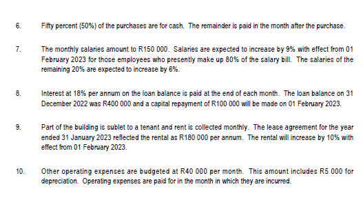 Question 4 Use The Information Provided Below To Prepare The Following For January And February 2023 4 1 Debtors Collec 2