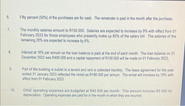 Question 4 Use The Information Provided Below To Prepare The Following For January And February 2023 4 1 Debtors Collec 3