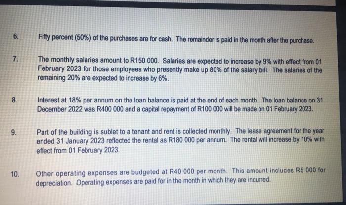 Question 4 Use The Information Provided Below To Prepare The Following For January And February 2023 4 1 Debtors Collec 3