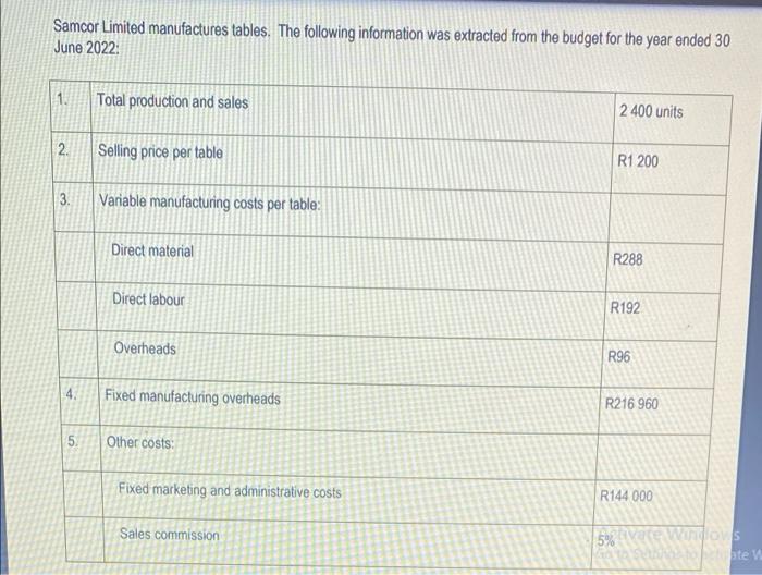 Question 3 Study The Information Given Below And Answer Each Of The Following Questions Independently Calculate The Tot 2