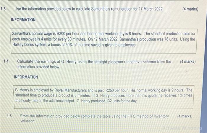 Question 1 Use The Information Provided To Answer The Questions 1 1 1 2 Calculate The Annual Economic Order Quantity Fr 2