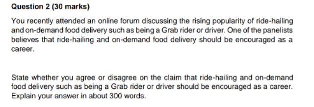 Question 2 30 Marks You Recently Attended An Online Forum Discussing The Rising Popularity Of Ride Hailing And On Dema 1