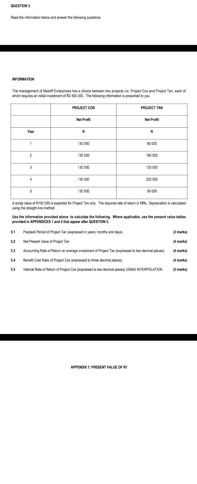 Question 5 Read The Information Below And Answer The Following Questions Information The Management Of Mastiff Enterpris 1