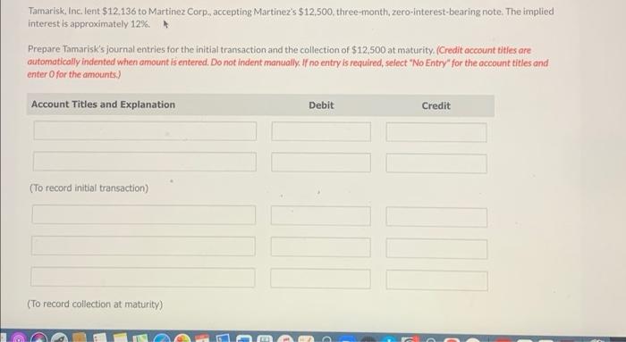 Tamarisk Inc Lent 12 136 To Martinez Corp Accepting Martinez S 12 500 Three Month Zero Interest Bearing Note Th 1