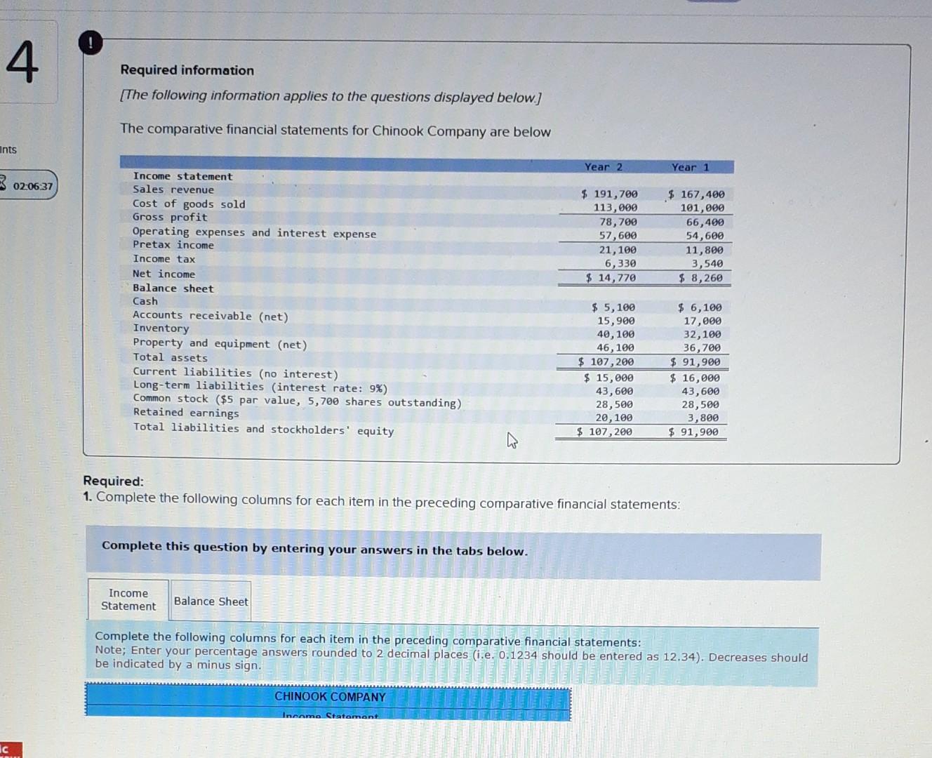 4 Ints C 02 06 37 Required Information The Following Information Applies To The Questions Displayed Below The Compa 1