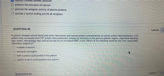 Y De Co Moc Pressure Enhance The Ionization Of Calcium O Promote The Antigenic Activity Of Plasma Proteins O Provide A N 1