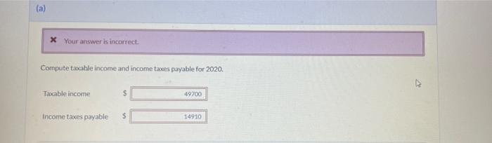 Martinez Company Reports Pretax Financial Income Of 68 200 For 2020 The Following Items Cause Taxable Income To Be Dif 2