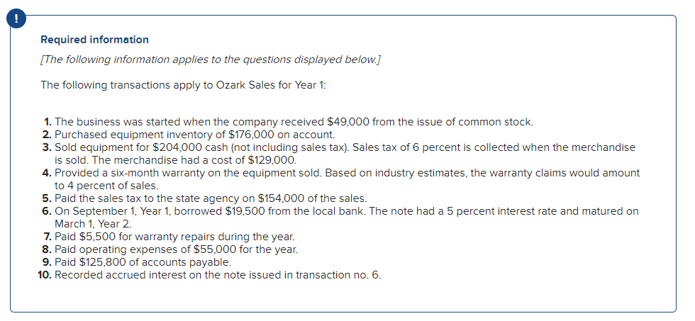 Required Information The Following Information Applies To The Questions Displayed Below The Following Transactions Ap 1