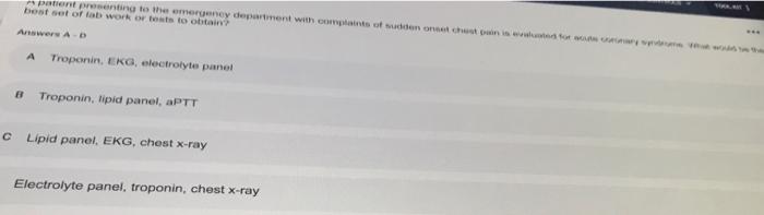 Patent Presenting To The Emergency Department With Complaints Of Sudden And Chest Pais Wa Best Set Of Tab Work Or Texts 1