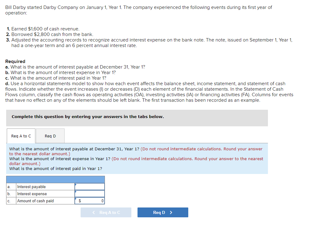 Bill Darby Started Darby Company On January 1 Year 1 The Company Experienced The Following Events During Its First Yea 1