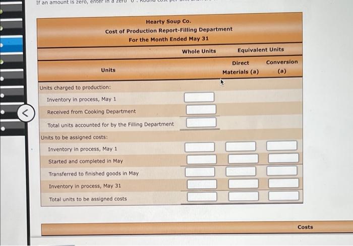 Hearty Soup Co Uses A Process Cost System To Record The Costs Of Processing Soup Which Requires The Cooking And Fillin 2