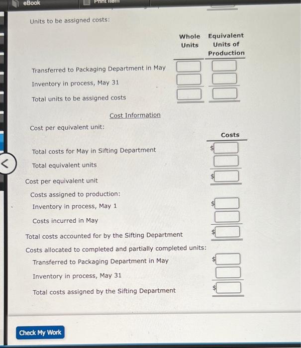 Cost Of Production Report Weighted Average Method Blue Ribbon Flour Company Manufactures Flour By A Series Of Three Pro 3