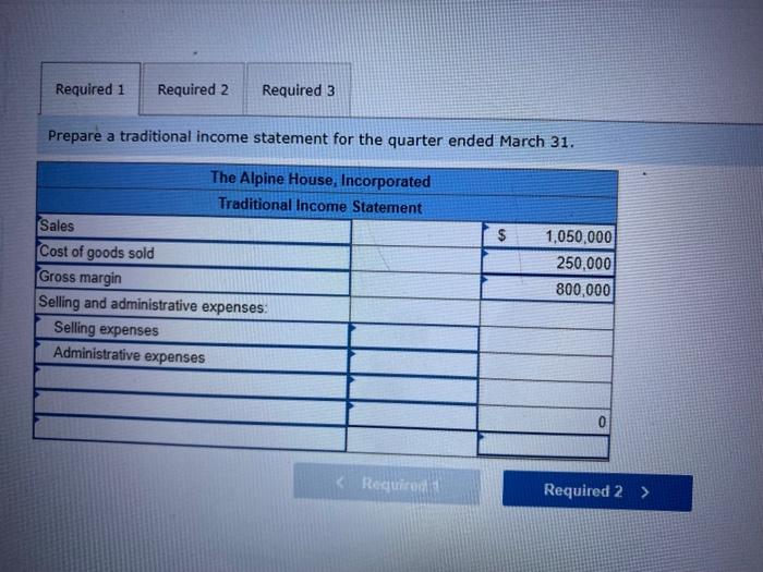 Exercise 1 15 Algo Traditional And Contribution Format Income Statements Lo1 6 The Alpine House Incorporated Is A 2