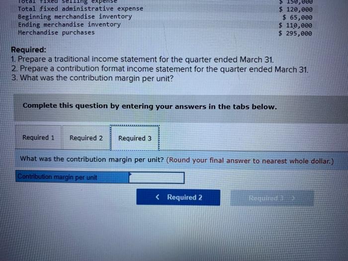 Exercise 1 15 Algo Traditional And Contribution Format Income Statements Lo1 6 The Alpine House Incorporated Is A 4