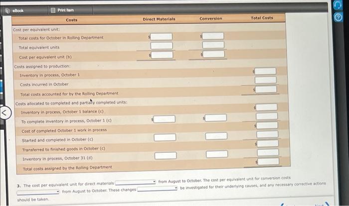 Work In Process Account Data For Two Months Cost Of Production Reports Pittsburgh Aluminum Company Uses A Process Cost 7