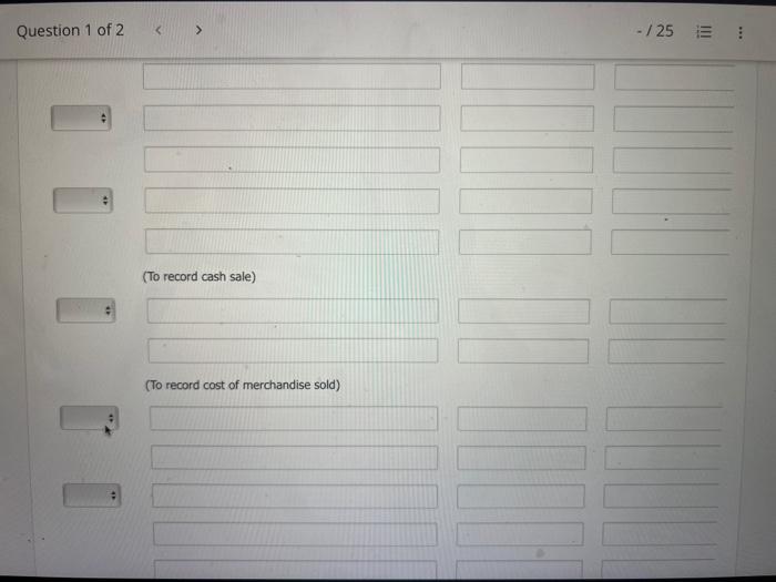 Question 1 Of 2 May 1 2 Sunland Hardware Store Completed The Following Merchandising Transactions In The Month Of May A 5