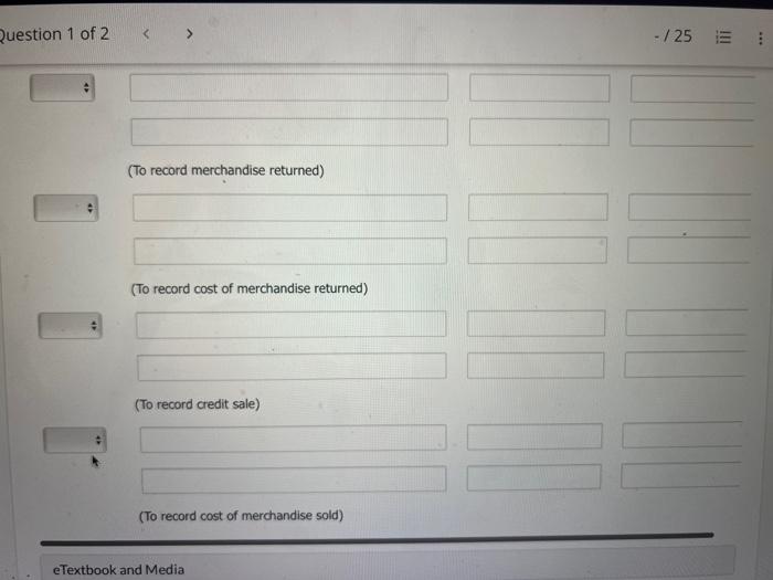 Question 1 Of 2 May 1 2 Sunland Hardware Store Completed The Following Merchandising Transactions In The Month Of May A 6