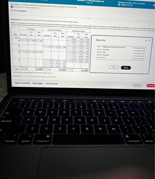Pab Assume That J Tre Store Completed The Following Perpetual Inventory Transactions For A Ne Of Tree Read The Reta Cap 1