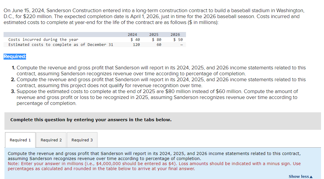 On June 15 2024 Sanderson Construction Entered Into A Long Term Construction Contract To Build A Baseball Stadium In W 1
