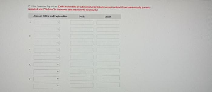 Question 2 Of 5 View Policies Current Attempt In Progress Cullumber Company Has An Inexperienced Accountant During The 2