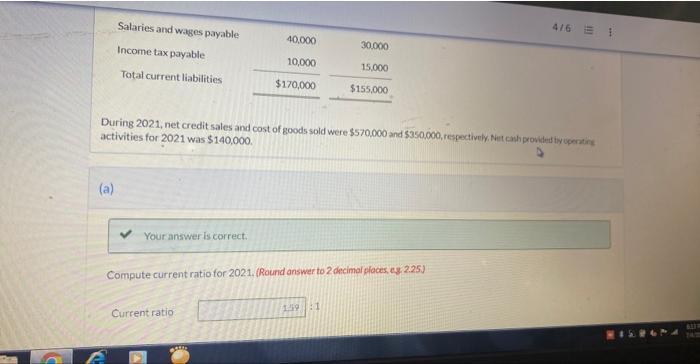 Question 7 Of 7 Corsig Corporation Had The Following Comparative Current Assets And Current Liabilities Dec 31 2021 C 3