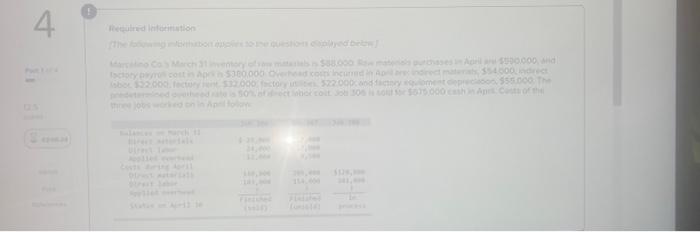 4 Required Information Marcelino Cos March 31 Inventory Of Yow Materials Is 88 000 Raw Materials Purchases In April A 1