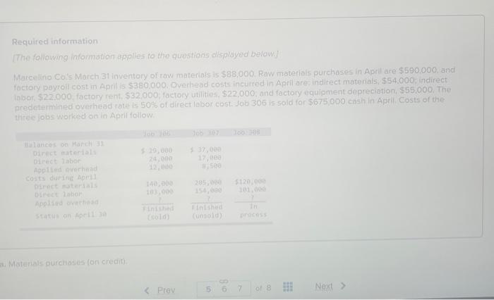 Required Information The Following Information Applies To The Questions Displayed Below Marcelino Co S March 31 Inven 1