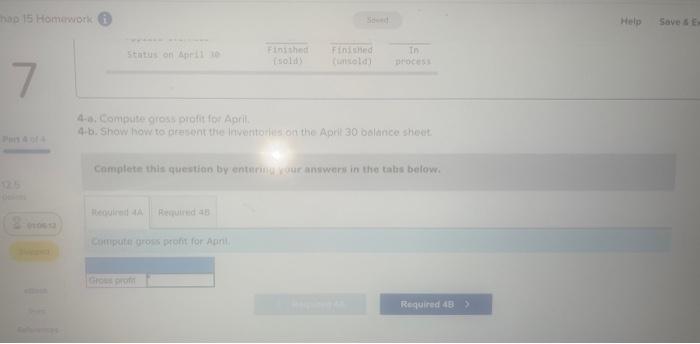 7 Required Information Rean Apri Puithsesi Apa 550 000 Materiah 54 000 Indi Stion 55 000 The Chap 15 Homework 7 Haw 5